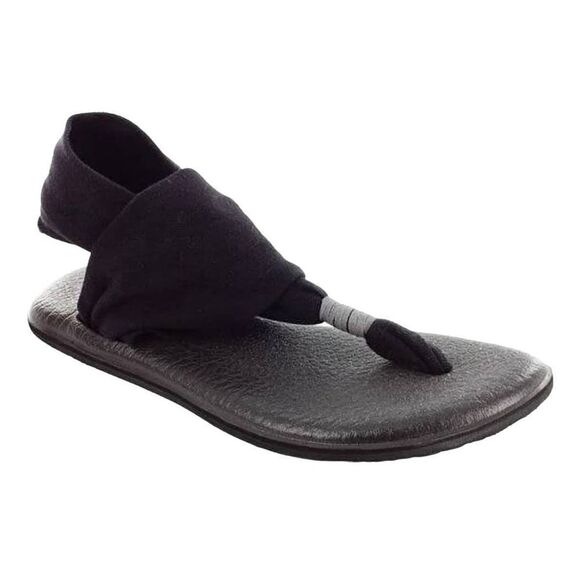 Sanuk Yoga Sling 2 Sandle Women's Size 8 Black Soft Footbeds Stretch Jersey Uppe - Picture 1 of 10